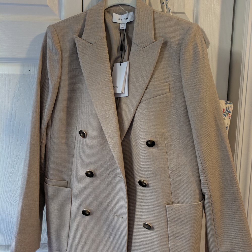 Reiss Beige Textured Blazer